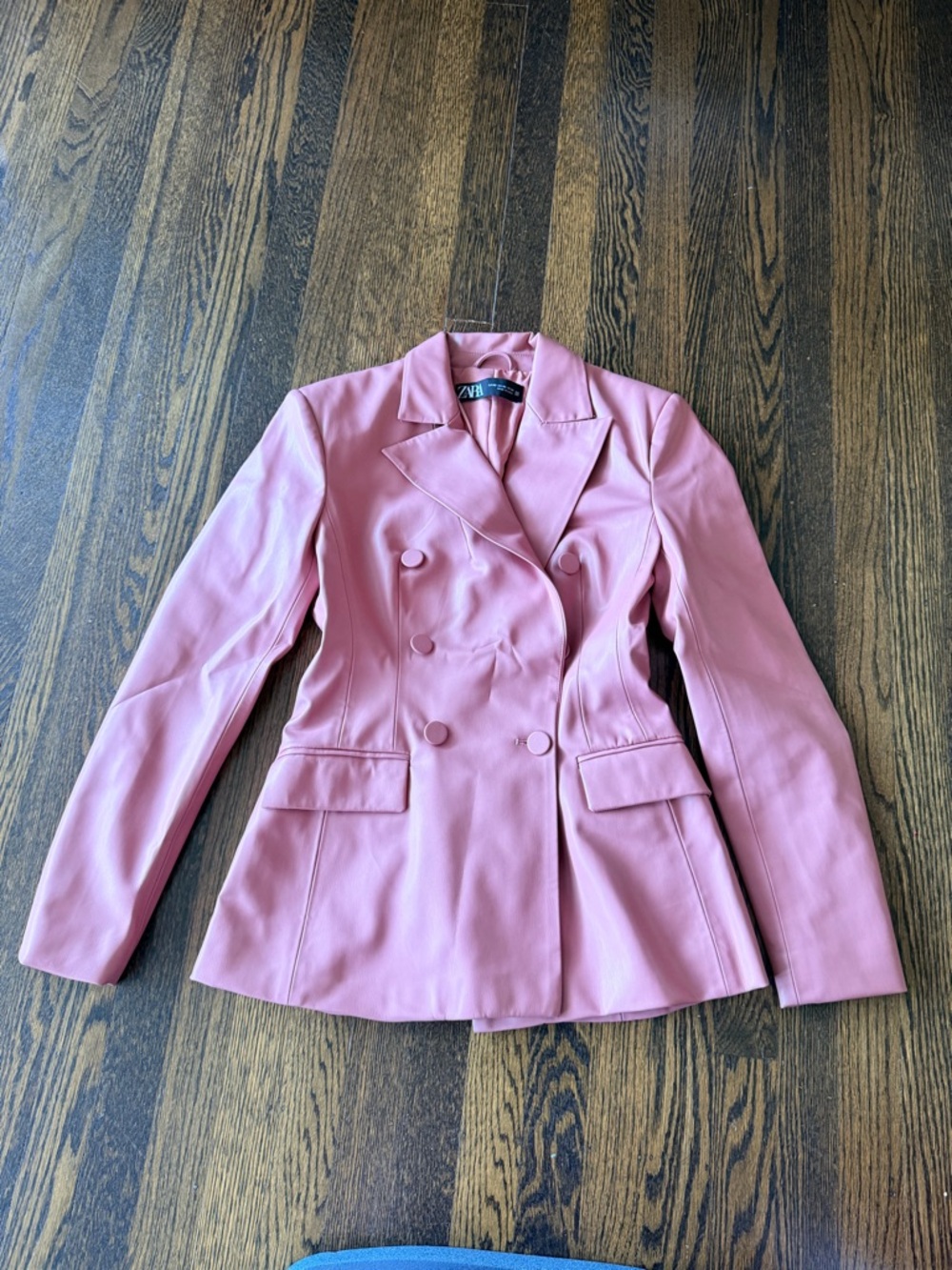 Zara Pink Double-Breasted Tailored Jacket XS